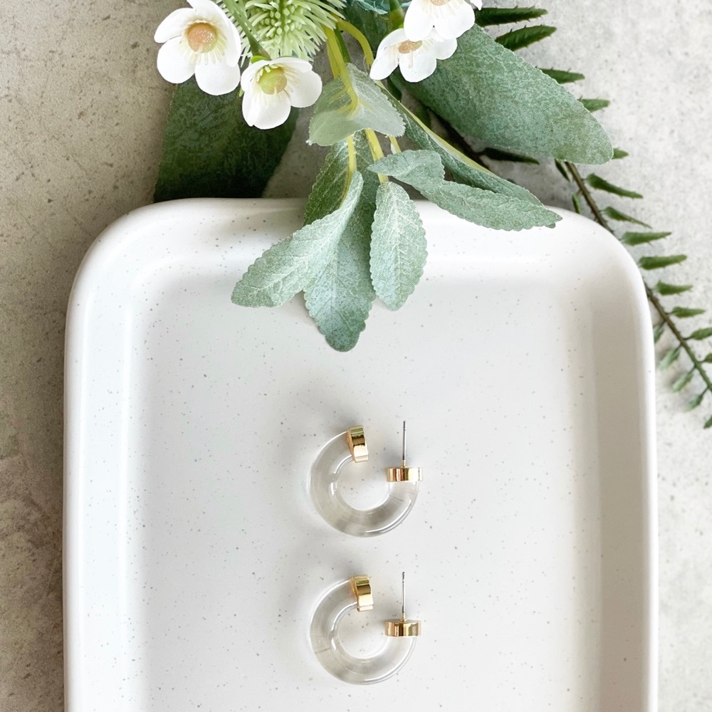 Clear Small Acrylic Hoop Earrings